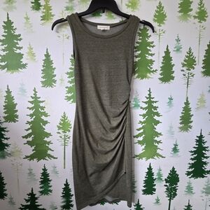 Tresure & Bond Olive Green Sleeveless Dress